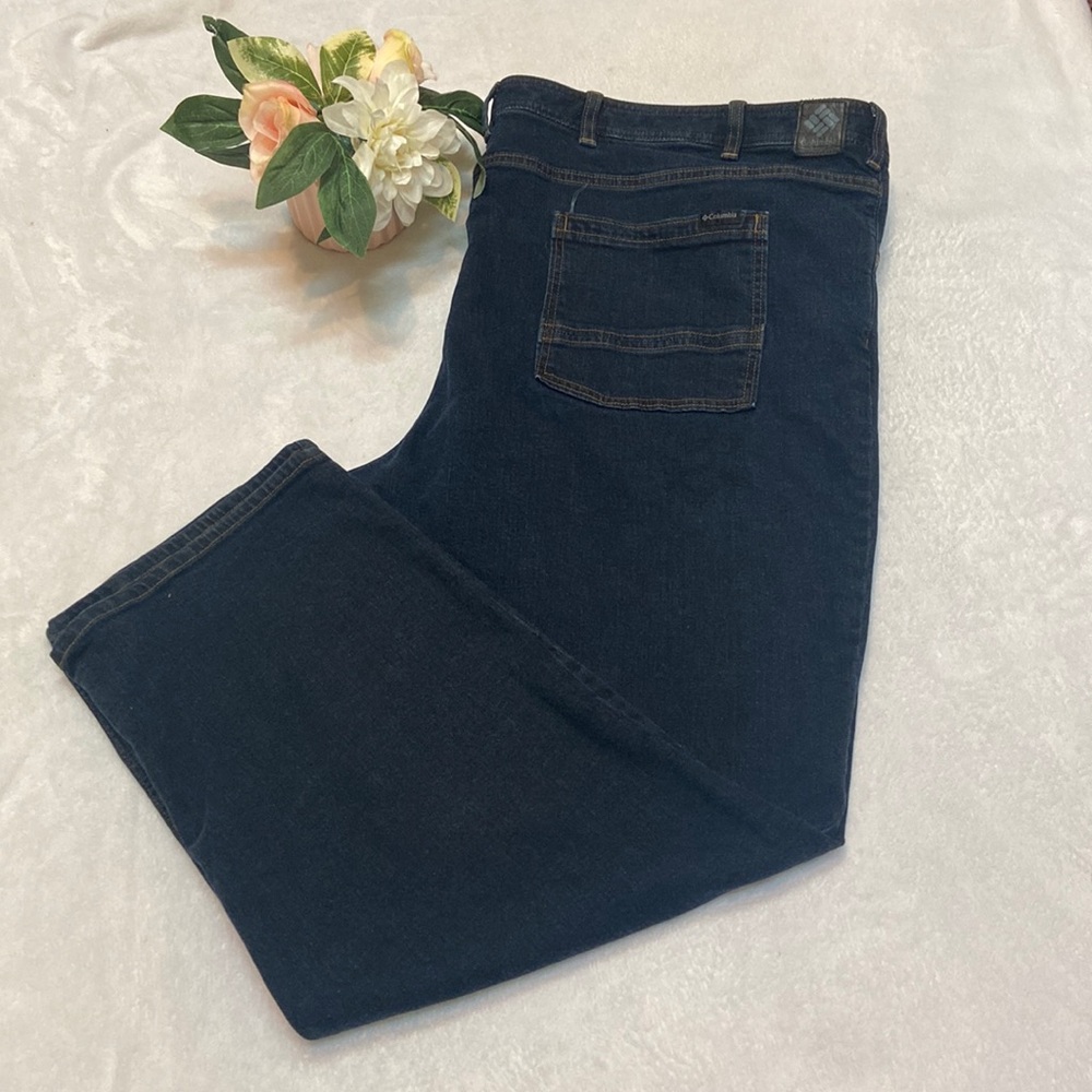 Columbia Size 54X30 Dark Blue Jeans Regular Fit Omni-Shield Advanced Repellency